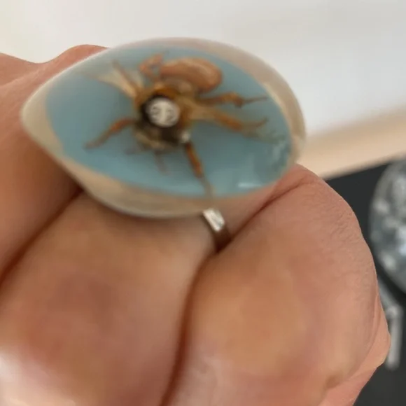 Lucite Insect Adjustable Ring - Picture 3 of 6